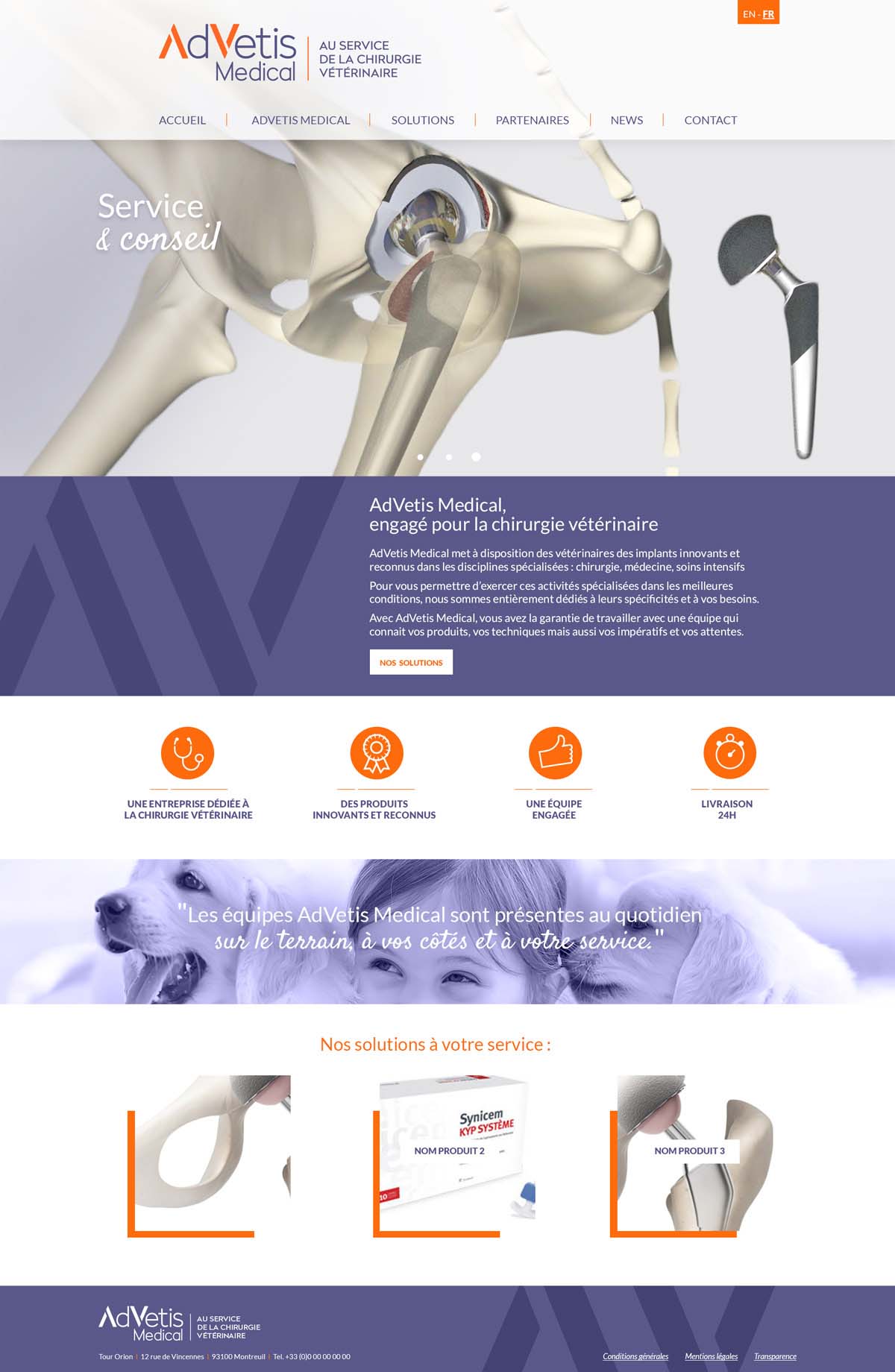 Agence Comete création advetis-creation-site-medical :  pour AdVetis Médical