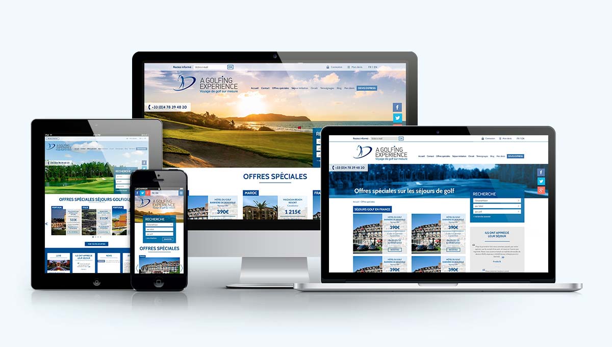 Agence Comete création Site e-commerce : Site internet pour A Golfing Experience