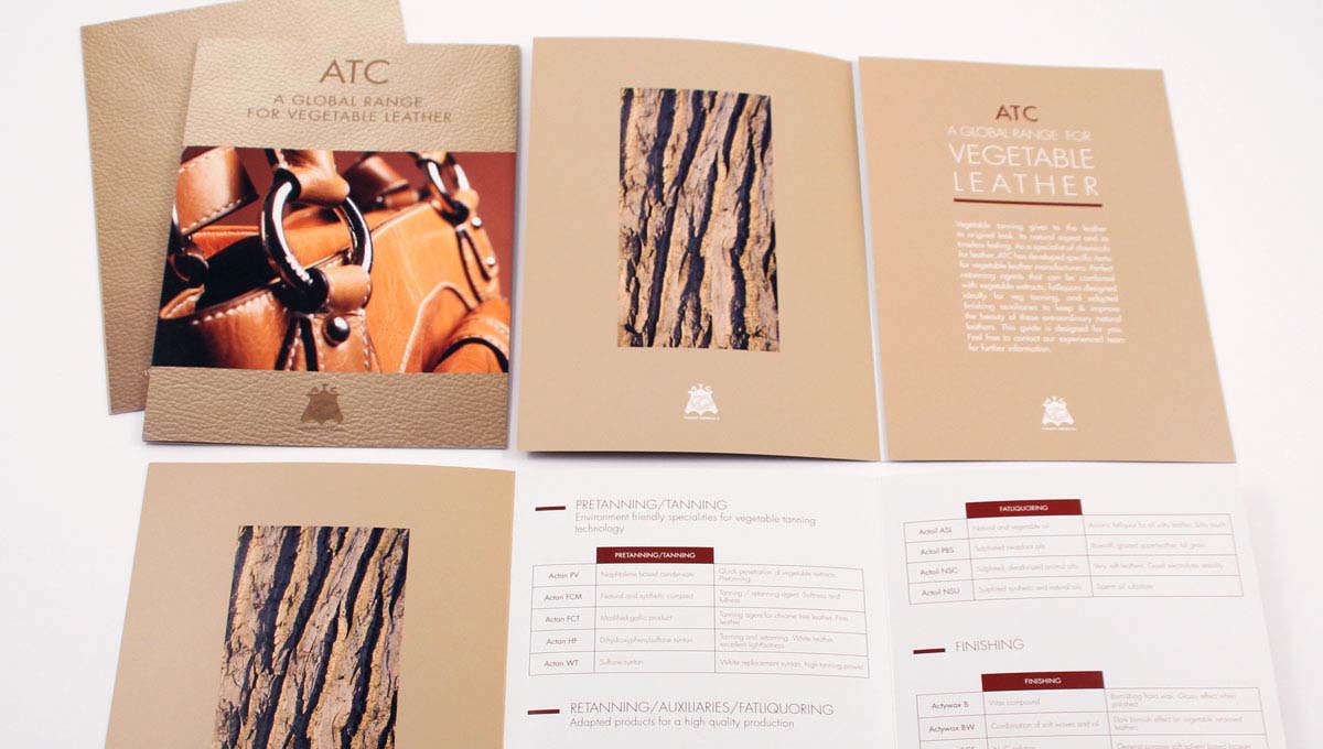 Agence Comete Création  Plaquette produit cuir végétal - ATC Lyon