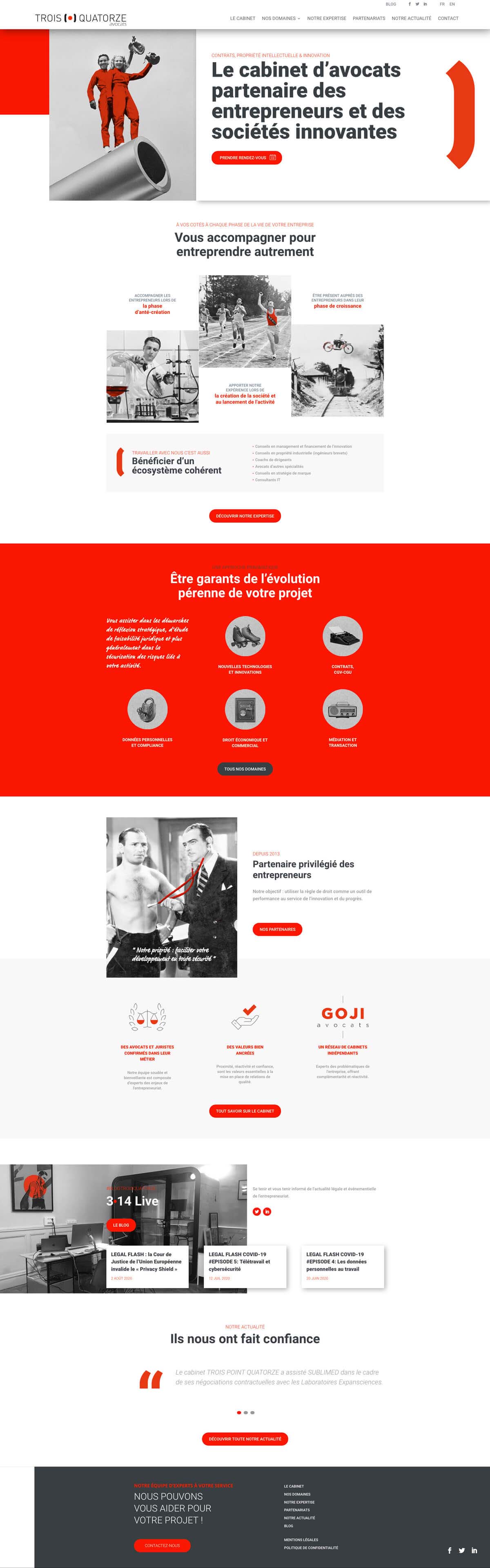 Agence Comete création Site internet Wordpress lyon :  pour Trois Point Quatorze