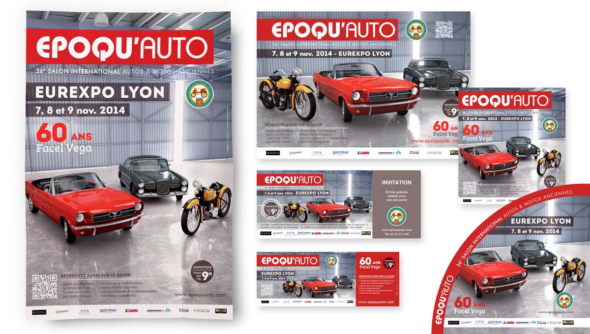 Agence Comete création Campagne de communication 2014 : Annonce presse / affiche pour Epoqu'Auto - campagne 2014