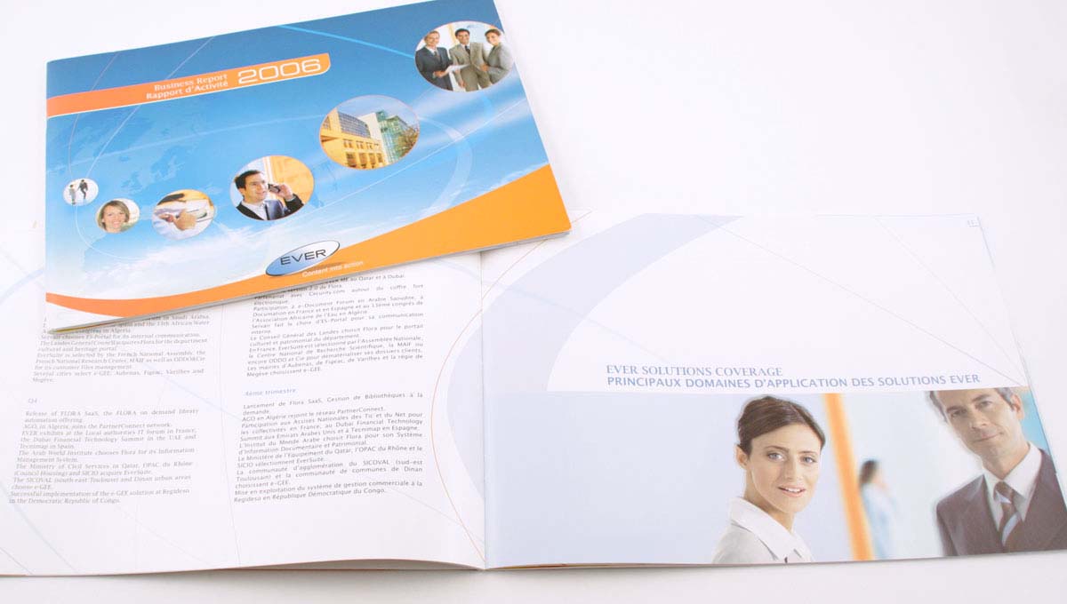 Agence Comete création Rapport d'activité - 38 pages : Catalogue / Rapport / Guide pour EverTeam