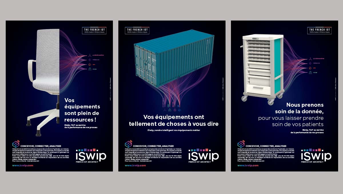 Agence Comete création Campagne communication BtoB : Annonce presse / affiche pour iSwip - PME BtoB IOT