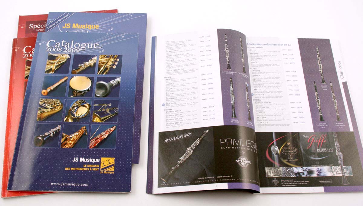 Agence Comete création Catalogue musique - 120 pages : Catalogue / Rapport / Guide pour JS Musique