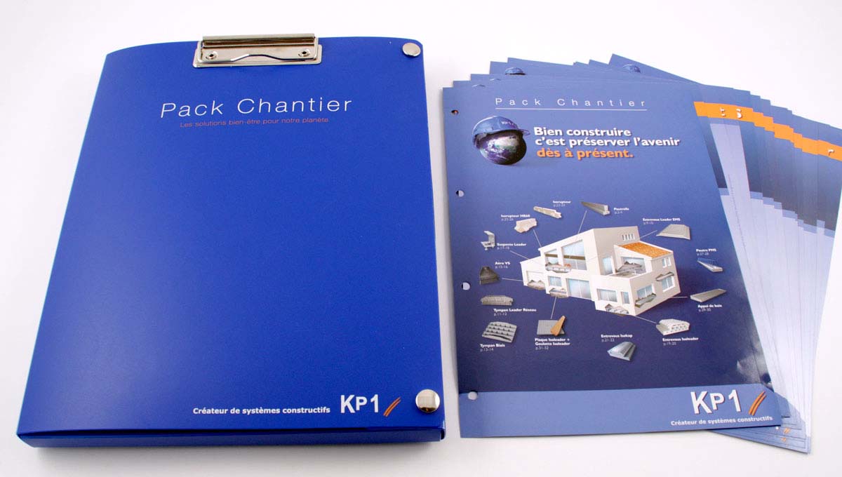 Agence Comete création Classeur 34 fiches - Pack chantier : Catalogue / Rapport / Guide pour KP1