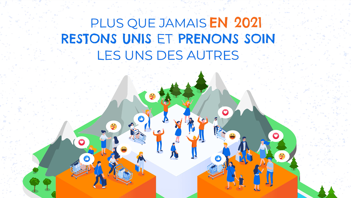 Agence Comete création Motion design vœux 2021 : Carte de voeux pour Migros France