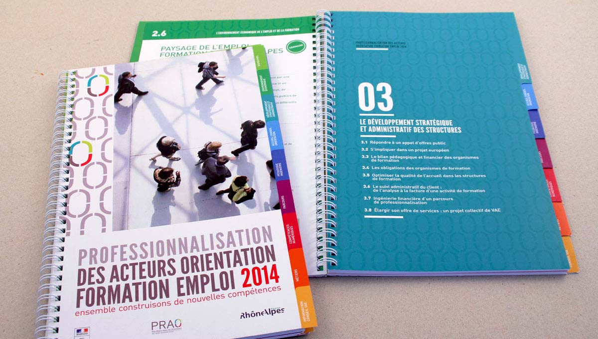 Agence Comete création Catalogue des formations 2014 : Catalogue / Rapport / Guide pour PRAO - Identité graphique