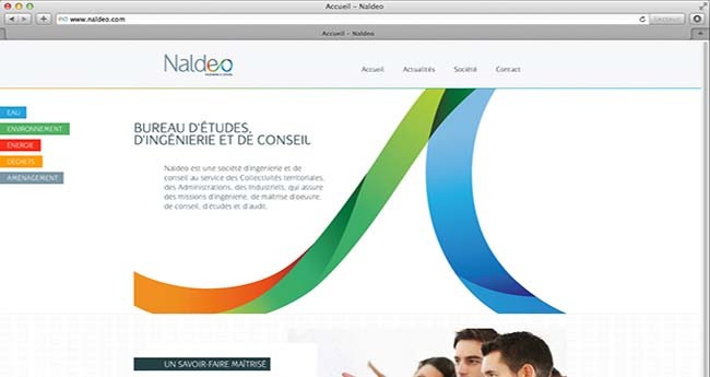 Webdesign moderne et épuré pour le site institutionnel de Naldeo