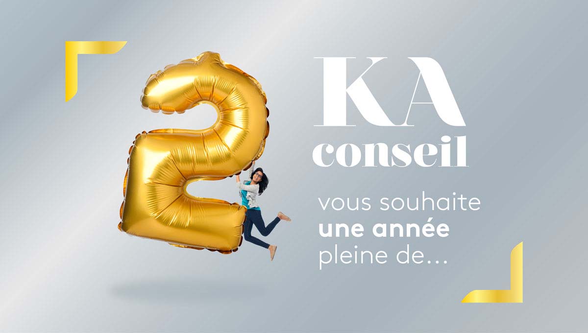 Agence Comete création Gif animé vœux 2021 : Carte de voeux pour Ka Conseil