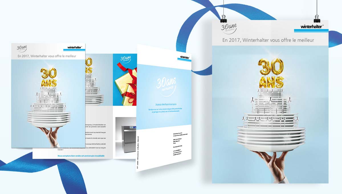 Agence Comete création campagne 30 ans -  service BtoB restauration : Annonce presse / affiche pour Winterhalter - 30 ans
