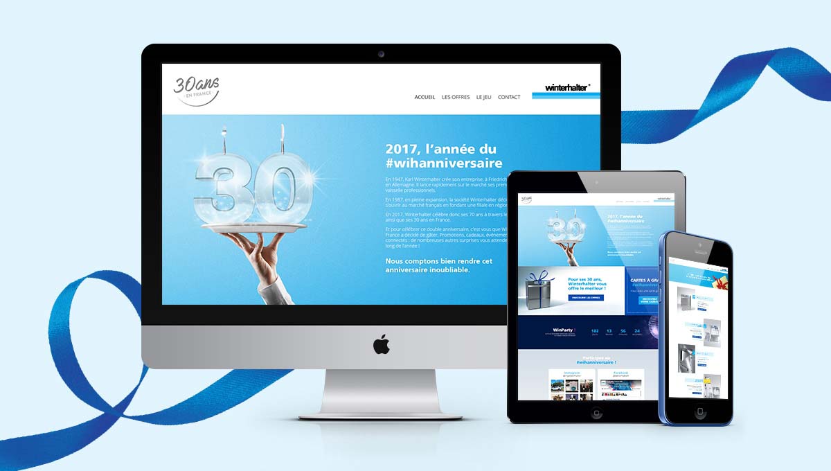 Agence Comete Création  Site évènementiel 30 ans service BtoB restauration - WINTERHALTER Lyon